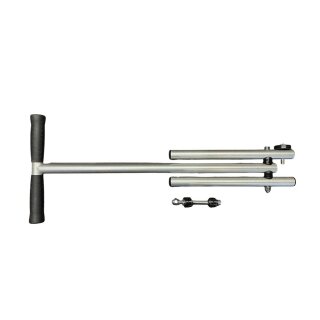 Deichsel - Zugstange mit Griffen silber